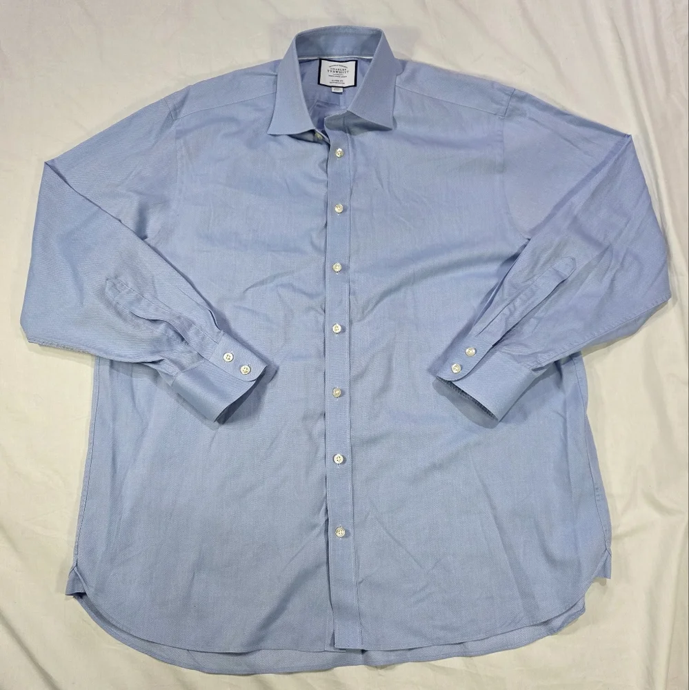 Two Charles Tyrwhitt Classic Fit Egyptian Cotton Button Up Dress Shirts.17/35